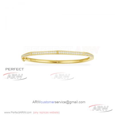 AAA Fake APM Monaco Yellow Gold Diamond Octagon Bracelet 